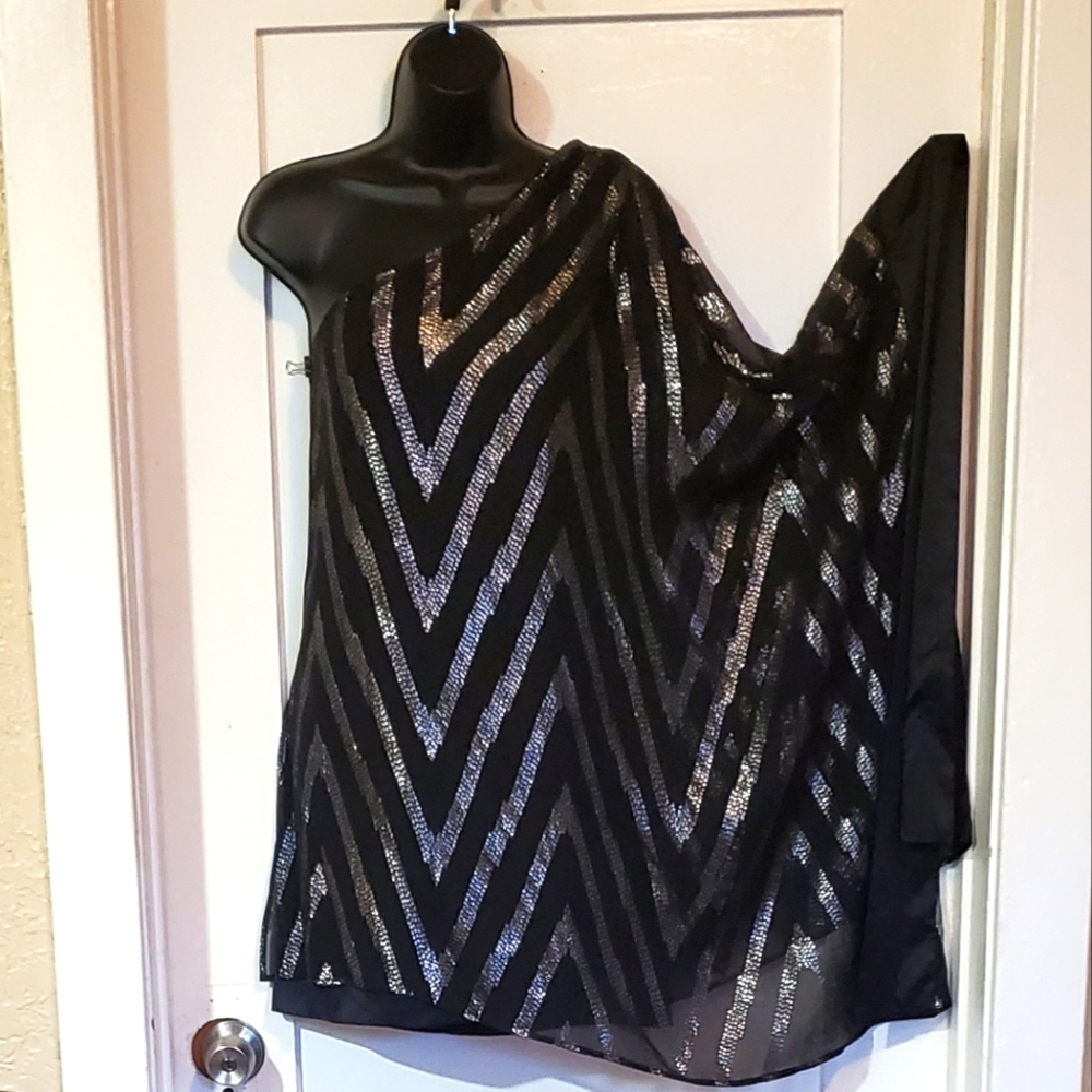One Shoulder Batwing Dress